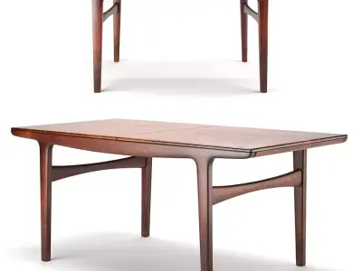 Dining Table Vintage Danish Teak Model 169 3D model