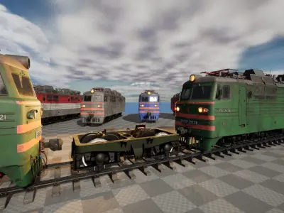 Soviet Electric Locomotive for UE4 Low-poly 3D model