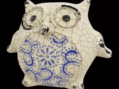 Ceramics Owl model 3 Low-poly 3D model