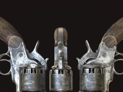 Revolver LeMat Low-poly 3D model