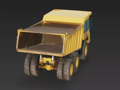 Heavy-Duty Yellow Construction Dump Truck 3D Model Low-poly 3D model