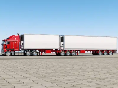 Kenworth K200 With Trailer 3D model