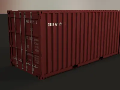 20ft Shipping Container Low-poly 3D model