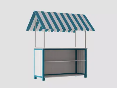 Wooden Food Stand 01 3D model