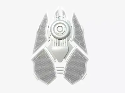 SciFi Shield A06 Full White - Sci Fi Weapon Design Low-poly 3D model
