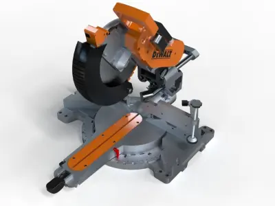 Miter saw sliding aluminium 3d model 3D model