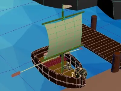 Low Poly Boat Free low-poly 3D model
