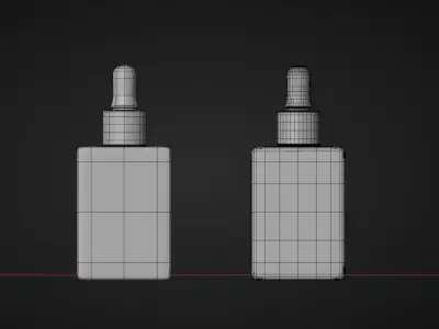 Cosmetic Dropper Bottle Mockup Set - Glass Serum Vials 3D model