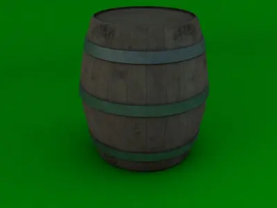 barrel wooden Low-poly 3D model purchase