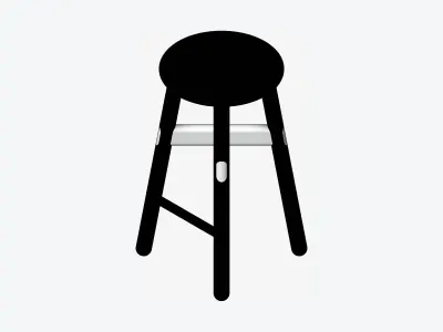 Stool - Timberline - Mid Low-poly 3D model