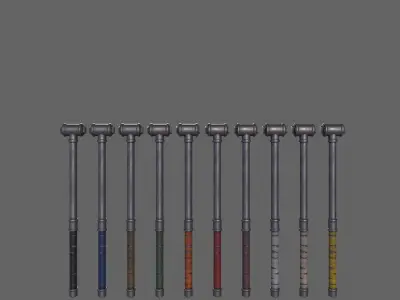 PBR Pipe Weapon V2 Low-poly 3D model