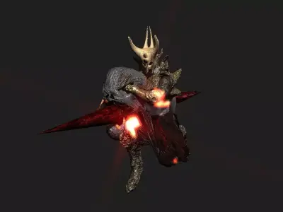 Terror berserk rider   Low-poly 3D model