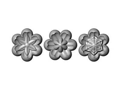 Florentine rosettes onlay relief miniset 3D print model