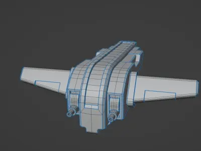 Gameready stylized spaceship Free low-poly 3D model