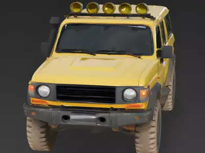 Realistic Yellow SUV 3D Model 3D Model Low-poly 3D model