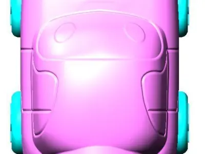 Toy car shape chocolate jar 3D model