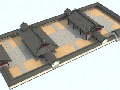 Chinese courtyard house 3D model purchase