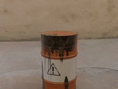 Abandoned Oil Drum rusted PBR Game ready Low-poly 3D model Free low-poly 3D model
