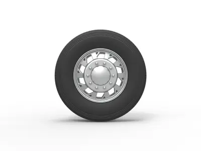 Front custom wheel of semi truck Version 9 Scale 1 to 25 3D print model