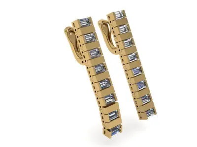 Baguette Clip On Earring 2431 3D print model