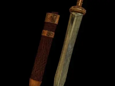 roman sword Low-poly 3D model