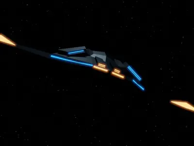 Detroit spaceship Low-poly 3D model