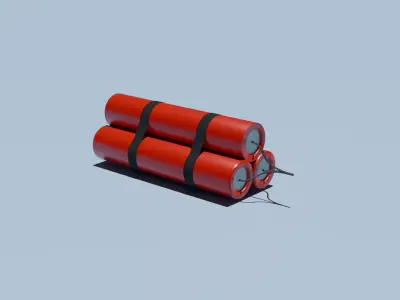 Explosion TNT Plus Wooden Boards PACK Low-poly 3D model