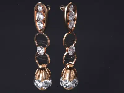 Earring ringstone womandesign 3D model