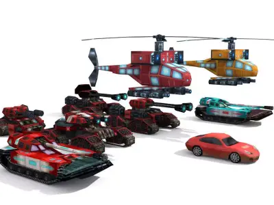 Future weapons collection Low-poly 3D model