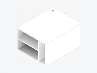 Furniture - Sofa - Contemporary - Flame - Corner - Shelf Low-poly 3D model