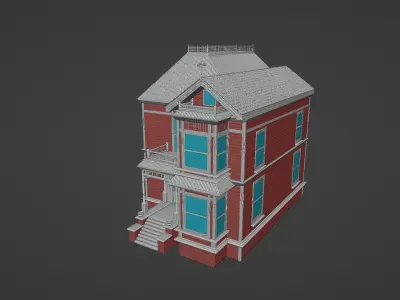 High poly house Free 3D model