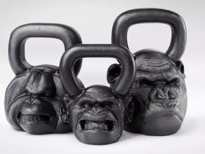 Kettlebells Onnit Primal - Chimpanzee Orangutan Gorilla Set 3D model