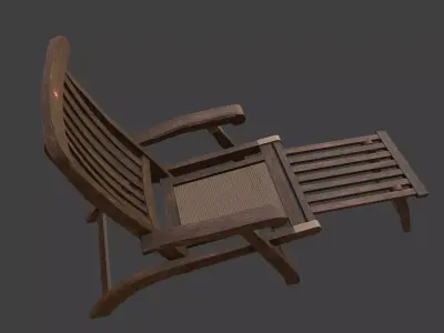 deck chair on the deck of a steamship Victorian era Titanic 3D model