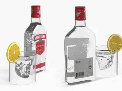 Smirnoff Vodka No21 with Shot and Lemon Slice 