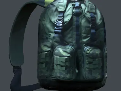 Backpack Camping Generic military human bag storqge baggage Low-poly 3D model shop