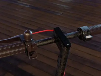Xiaomi Mi 4 electric scooter scratched Low-poly 3D model