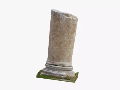 Medieval Stone Column Piece 03 RAW SCAN 3D model
