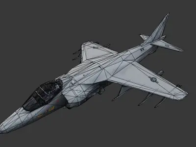 Harrier Jump Jet Low Poly Low-poly 3D model