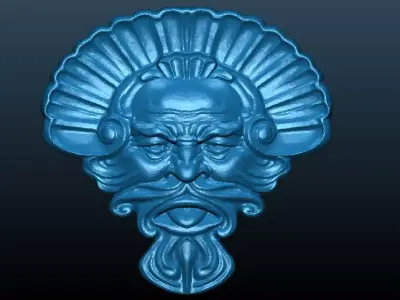 Neptune 3D model head of greek god 3D print model