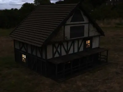 medieval village town 3D model