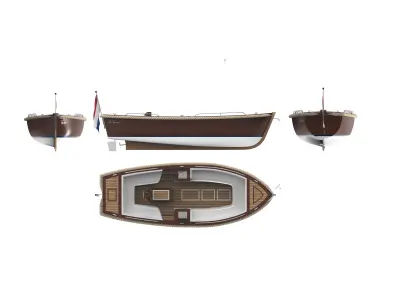 Sloepen Wooden Boat 3D model