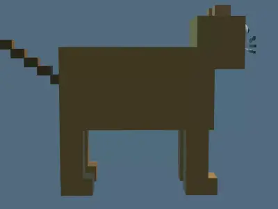 3DCat minecraft pixel cat Low-poly 3D model