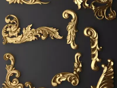 Gold Decorations Free 3D model