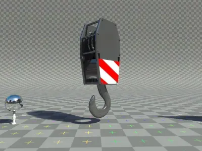 Crane lifting hook-claw Low-poly 3D model
