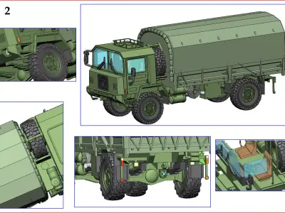 SAURER 6DM 4x4 tactical military truck 3D print model