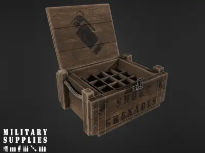 Military Supplies Pack - Smoke Grenade Boxes Low-poly 3D model