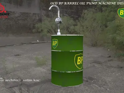  OLD BP BARREL OIL PUMP DESIGN Low-poly 3D model