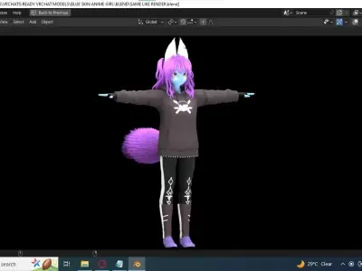 FOXIE GIRL VRCHAT AVATAR  3D model