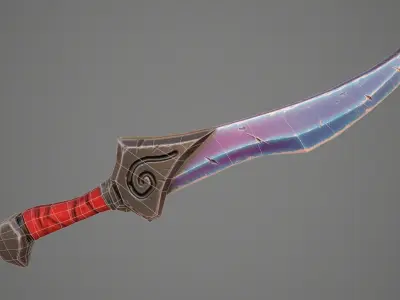 Stylized Cristal Blade 01 Low-poly 3D model