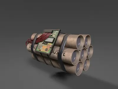 Remote Dynamite Low-poly 3D model